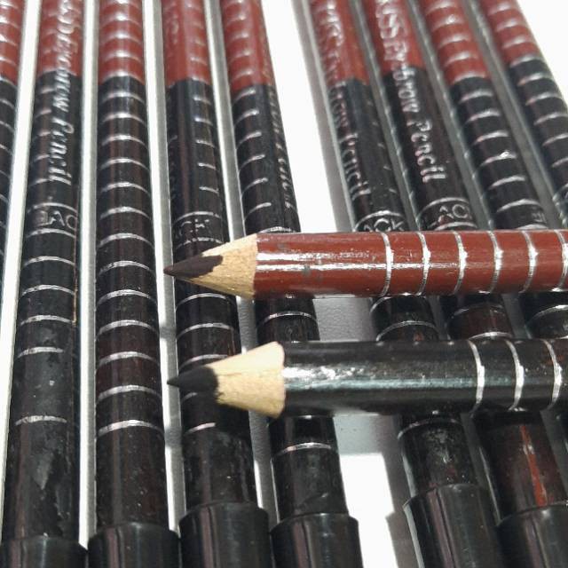 Pensil Alis Eyebrow kiss kiss Pensil Bolak Balik Hitam dan Cokelat Grosir (12pcs)