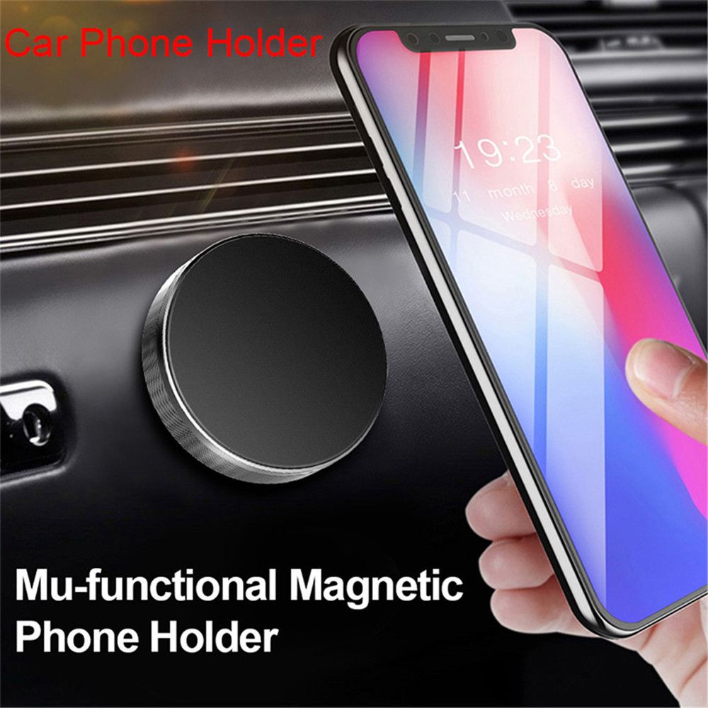 QUINTON Interior Accessories Magnetic Phone Stand Desktop Stand Phone Magnet Mount Car Phone Holder Metal Plate Dashboard Holder Wall Mount Nightstand Round shape Aluminum alloy GPS Car Mount/Multicolor