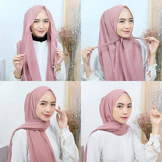 PASHMINA Sabyan tali Moscrepe Hijab instant tali bukan diamond crepe