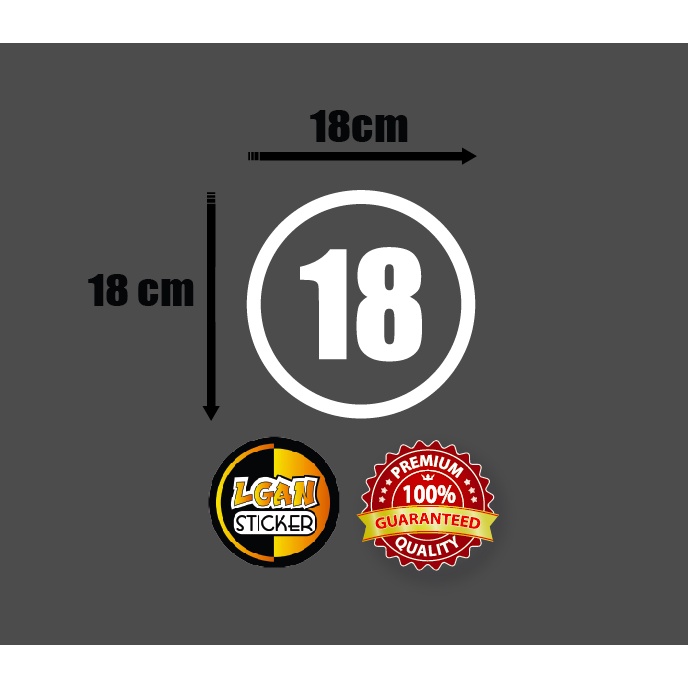 

STIKER ANGKA BULAT UK 18 CM BAHAN REVLEKTIVE