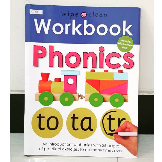 Buku Anak Import "Workbook Phonics Wipe and Clean"