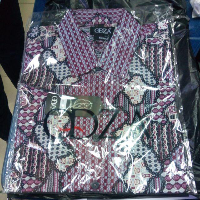 Odza Kemeja Batik Pria Baju Batik Pria Lengan Pendek Slim Fit Baju Batik Modern Campa