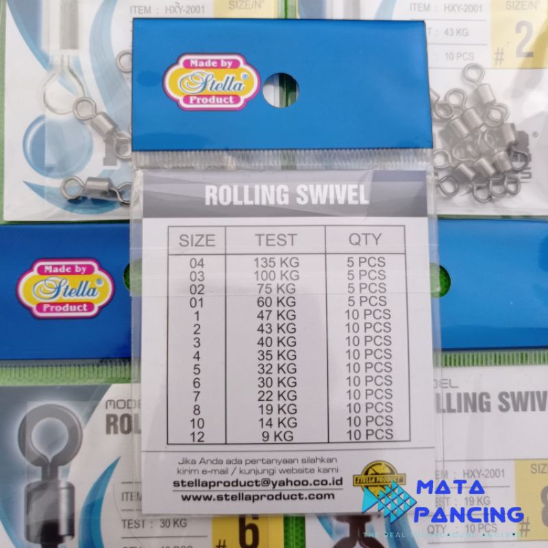 Stella rolling swivel black nikel murah kuat untuk casting atau galatama