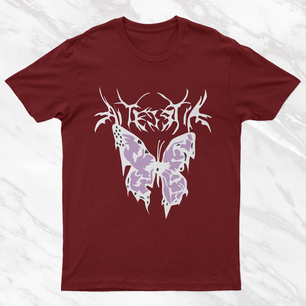 KAOS COUPLE KAOS AESTETIC BUTTERFLY PUPLE PORSTINA/ KAOS COUPLE TEBAL