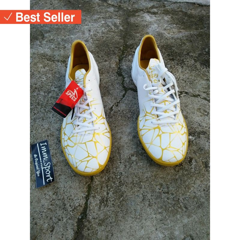 Sepatu Olahraga murah Harga Terjangkau / Specs Accelerator Spyder In White/Gold Limited