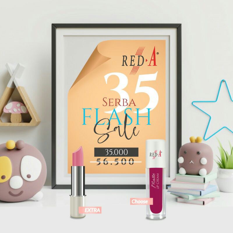 Paket Lip Cream Matte Lipstick Red A Viva