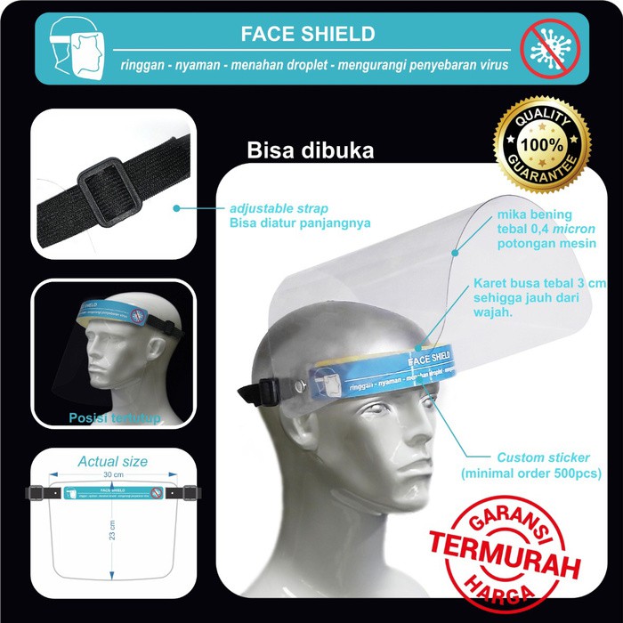 Face Shield Protector APD Isolation Masker Pelindung Wajah Anti Droplet Virus