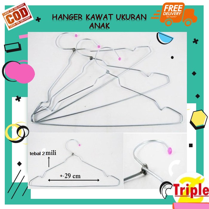 Kastok Hanger Gantungan Kawat Anak Tebal Anti Karat