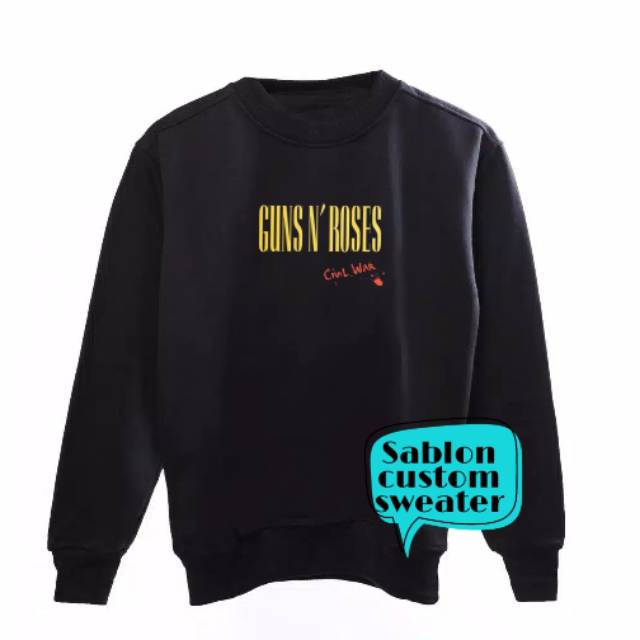 Sablon sweater basic Custom/Sablon satuan lusinan