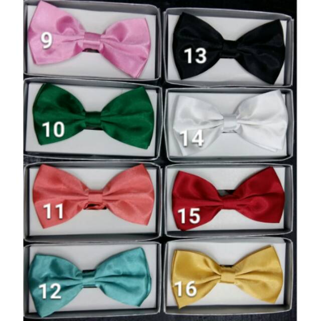 Dasi kupu kupu IMPORT -  kupu2 bowtie hitam baby pink muda hijau peach tosca hitam putih merah cerah gold