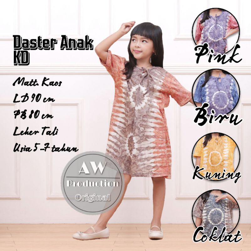 DASTER KAOS ANAK MOTIF ABSTRAK 5-7 TH DRESS MIDI ANAK PEREMPUAN VIRAL KEKINIAN