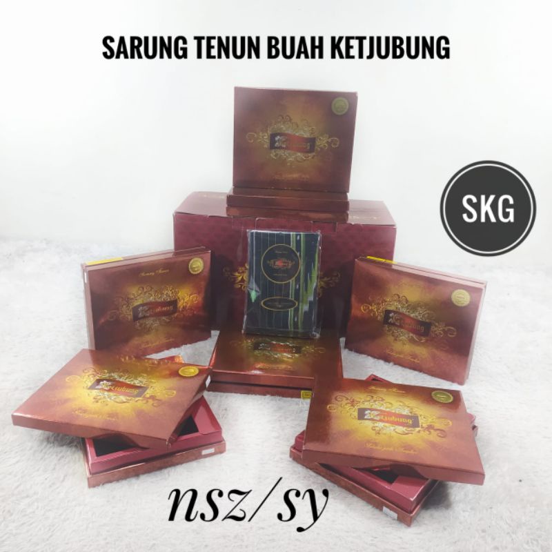 Sarung Ketjubung SKG Red Songket Gunungan Ecer Grosir SN