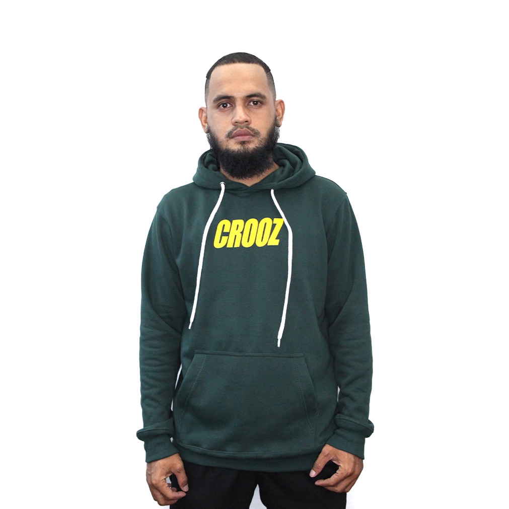 CROOZ ITALICS OG PULLOVER HOODIE FORESTGREEN