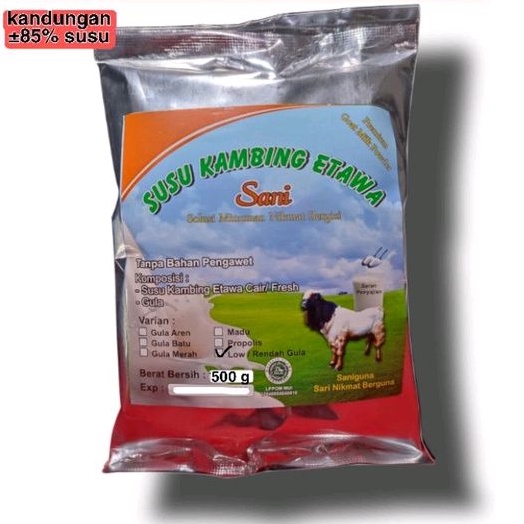 

Susu kambing etawa LOW SUGAR 500g almunium foil