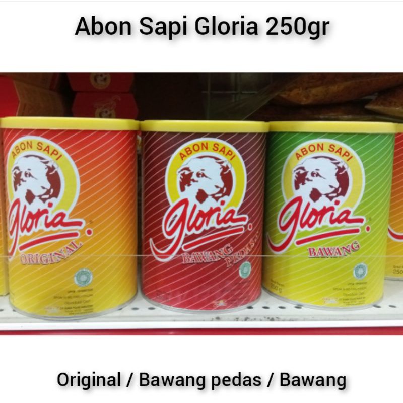 

Abon Gloria Sapi 250gr Original / Bawang Pedas / Bawang