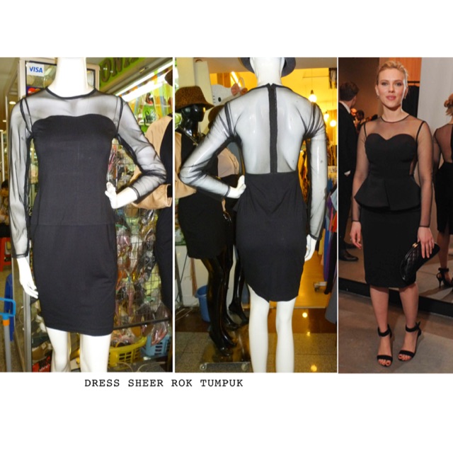 Dress hitam pesta . DRESS HITAM KREM PINK