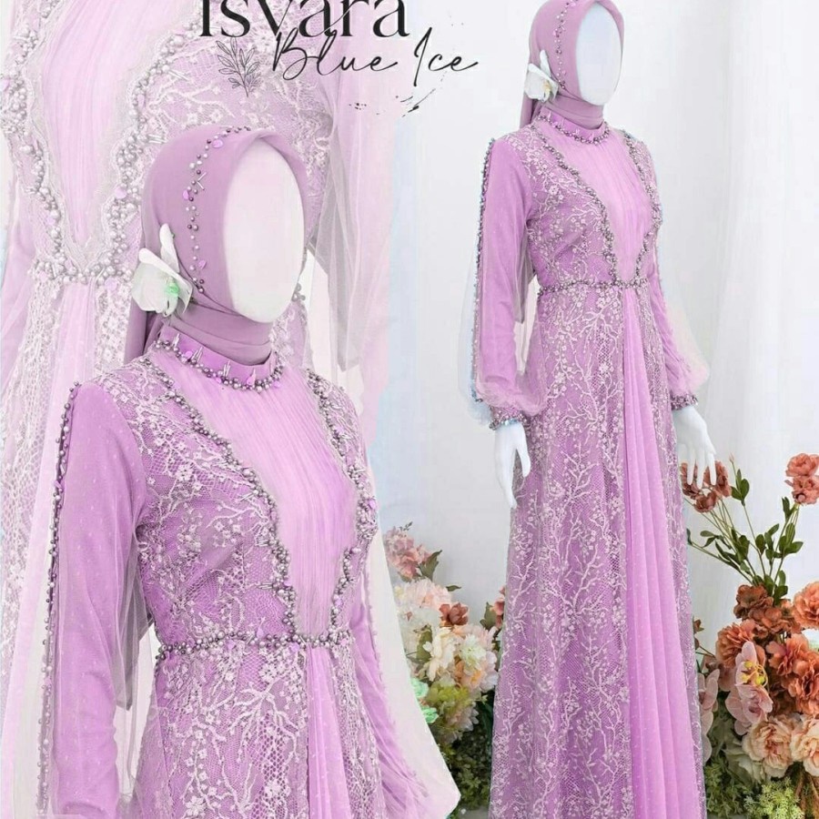 Isyara Gamis Dress Baju Wanita Muslim Muslimah Pesta Kondangan Wedding Pernikahan Akad Nikah Lamaran