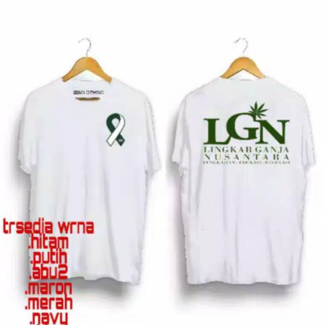 Kaos tshirt LGN Lingkar Ganja Nusantara WHITE