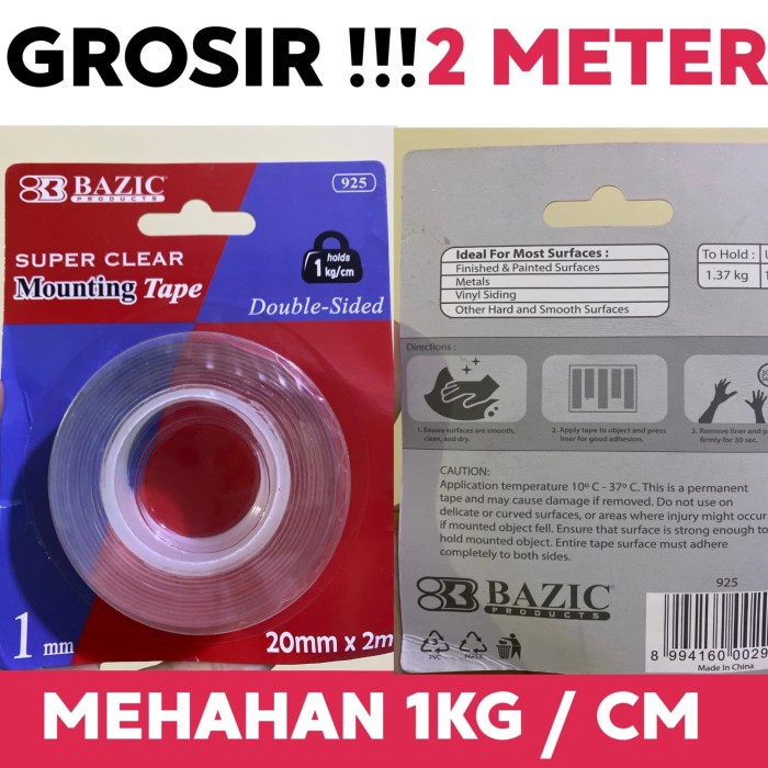 

Terbatas Double Tape Mounting Clear Outdoor Permanen Kualitas 3M Scotch -2Meter Terbatas