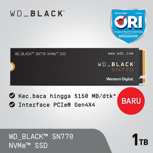 SSD WD Black SN770 1TB - SSD M.2 NVMe PCIe