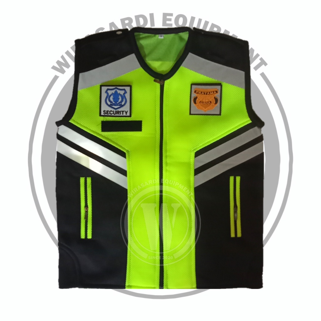 Rompi Security Bahan Double Mesh Tebal Full Logo Bordir Terbaru