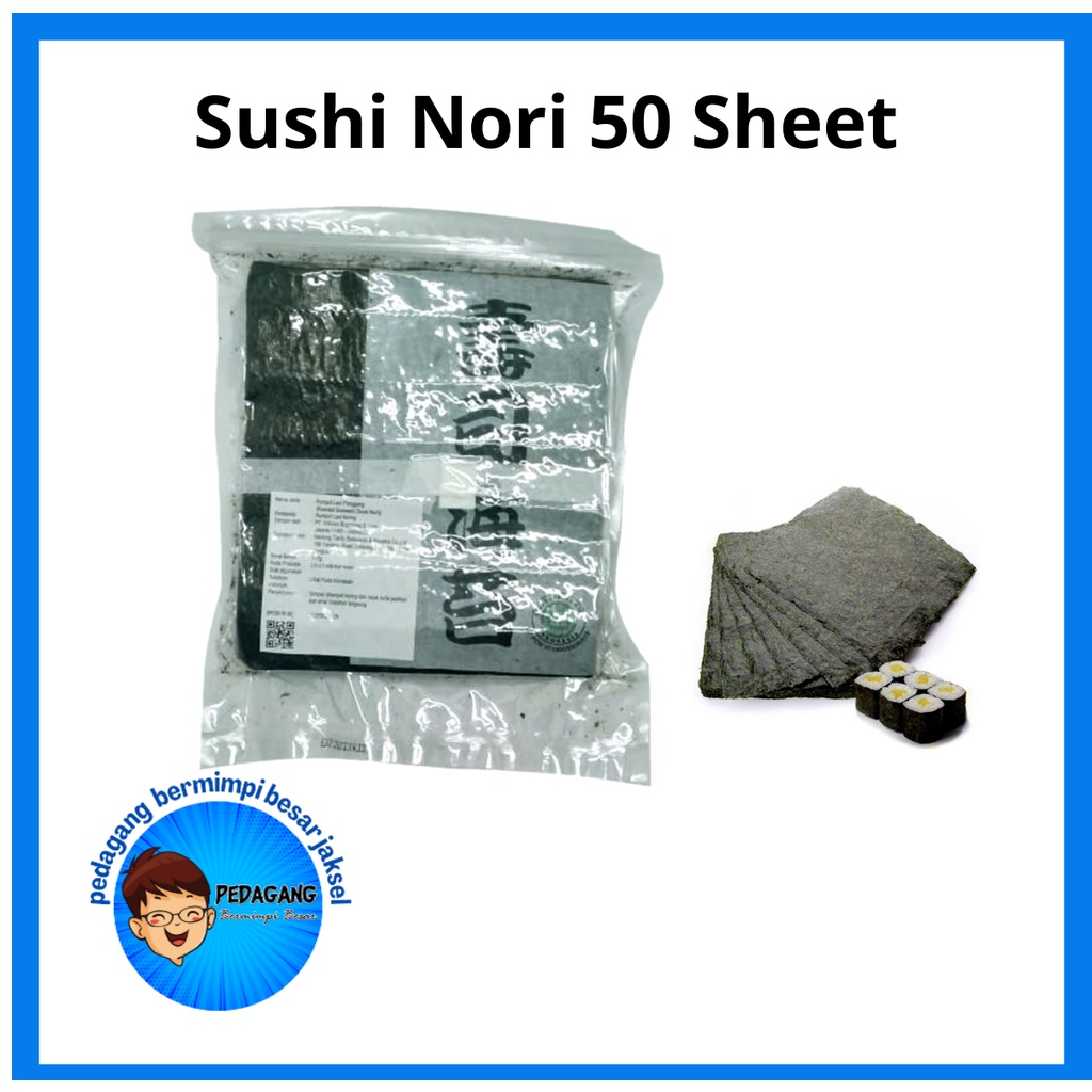 

Sushi Nori Import Halal MUI 50 Sheet | Rumput Laut Sushi | Nori Sushi