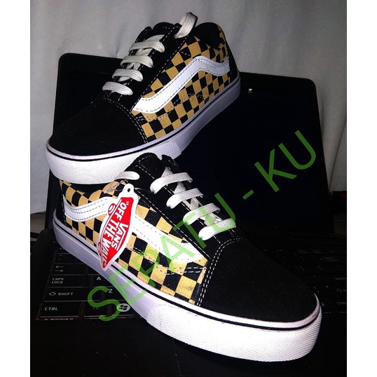 SEPATU PRIA SPORT SEPATU VANS OLDSKOOL CATUR KUNING / SEPATU CASSUAL WANITA/PRIA