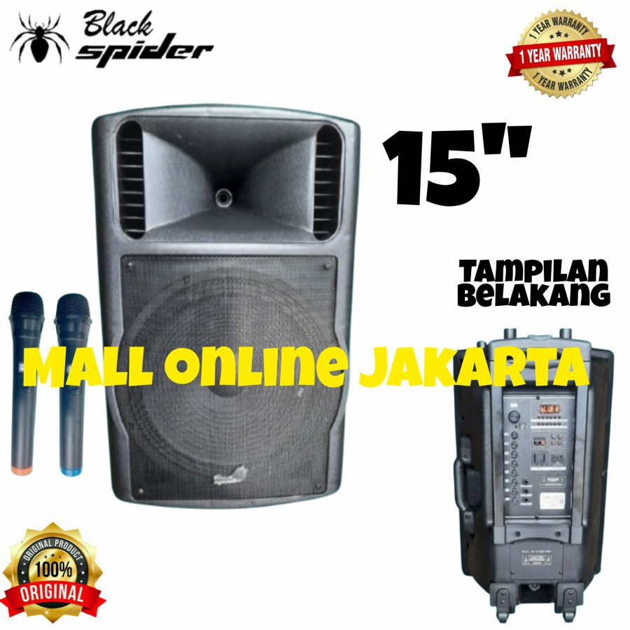 Speaker Aktif Blackspider 15 inch Portable Bluetooth 1501ap 1501 ap