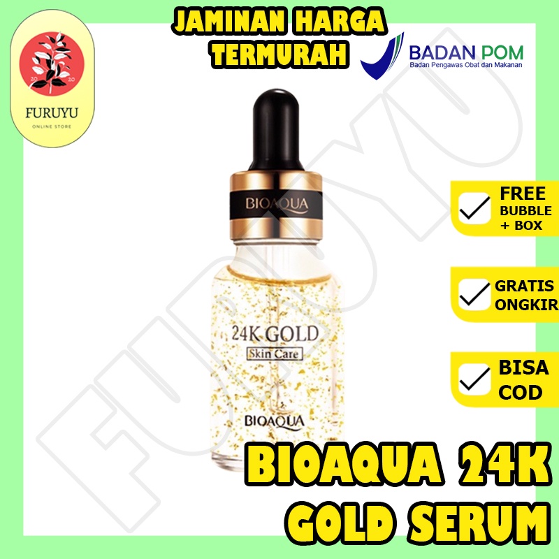 bio aqua skincare whitening serum emas Bioaqua 24K Gold Anti Aging essence serum wajah glowing brightening moisturizing skin care skincare bioaqua bio aqua ORIGINAL BPOM TERLARIS