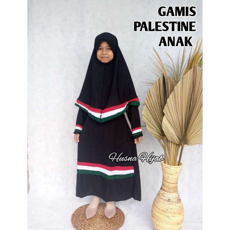 [HUSNA COLLECTION] Set Gamis Palestine Anak Free Cadar/Gamis Set Palestine