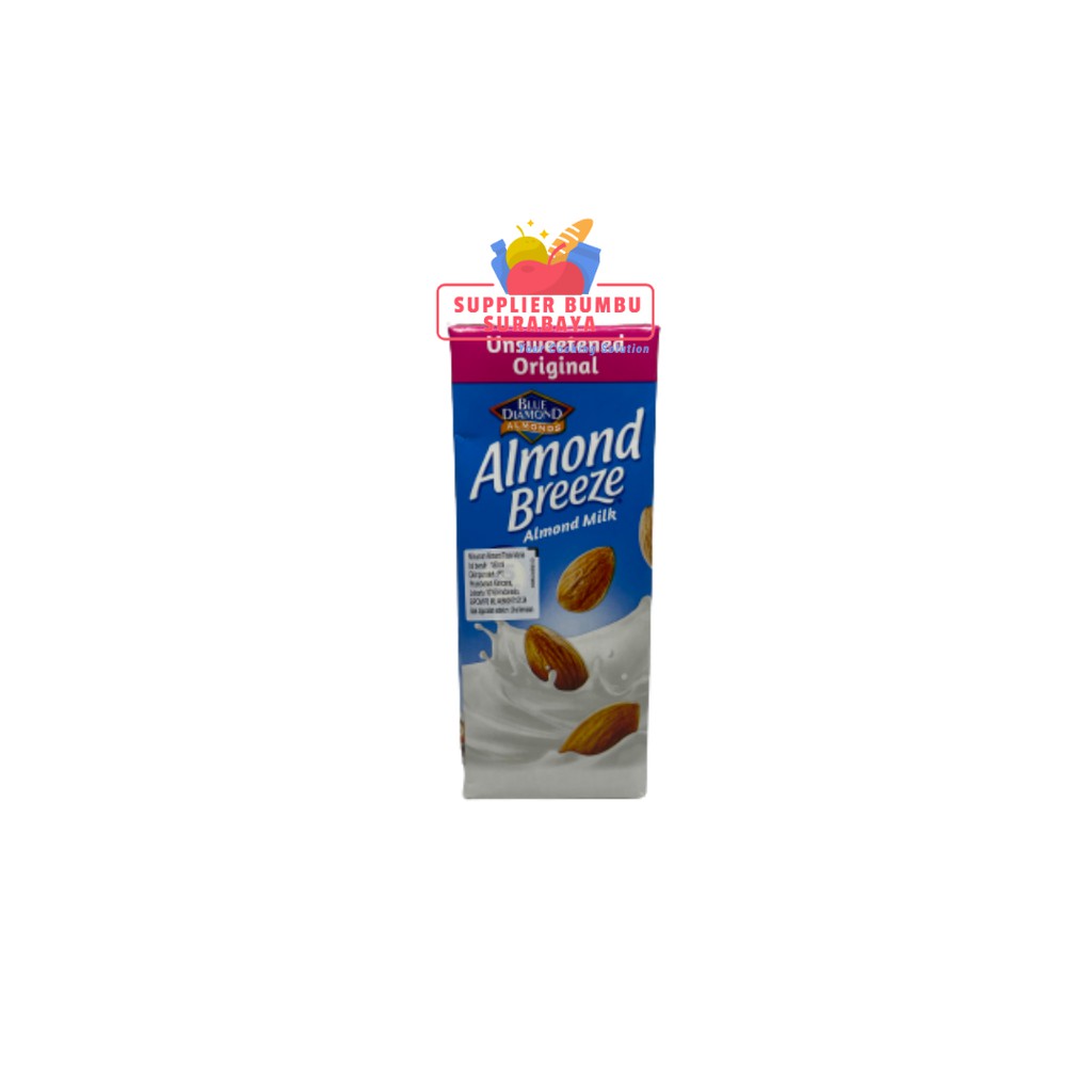 Blue Diamond Susu Almond Milk Breeze All Varian Original Vanilla Chocolate Latte Unsweetened 180ml