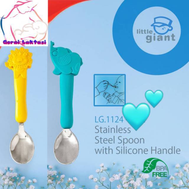 Little Giant Stainless Steel Spoon with Silicone Handle