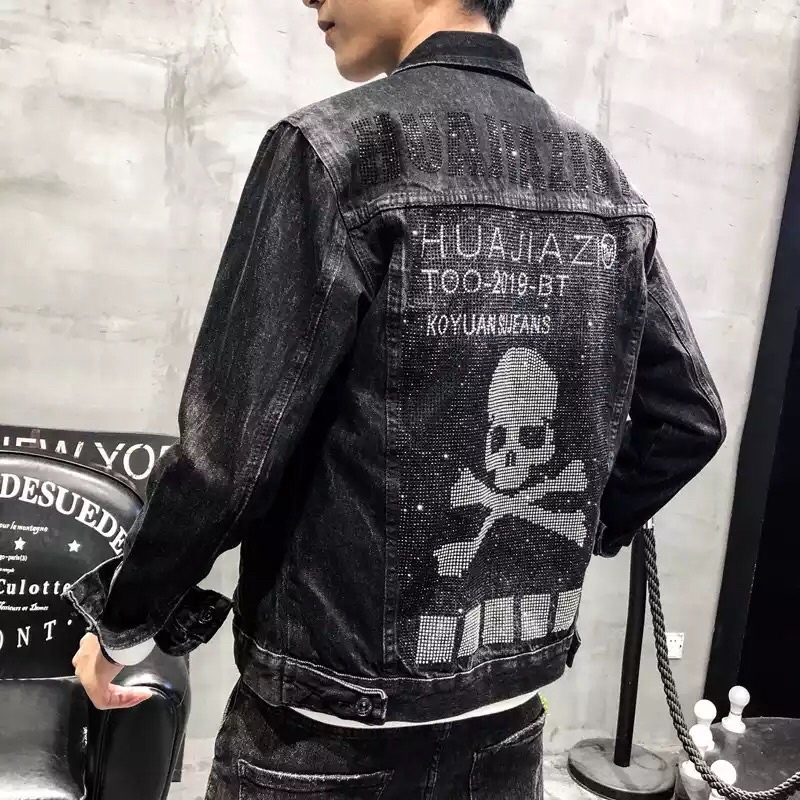 JAKET JEANS LUXURY IMPORT PRIA ASIA EROPA KOREA AMERIKA DARK SKULL