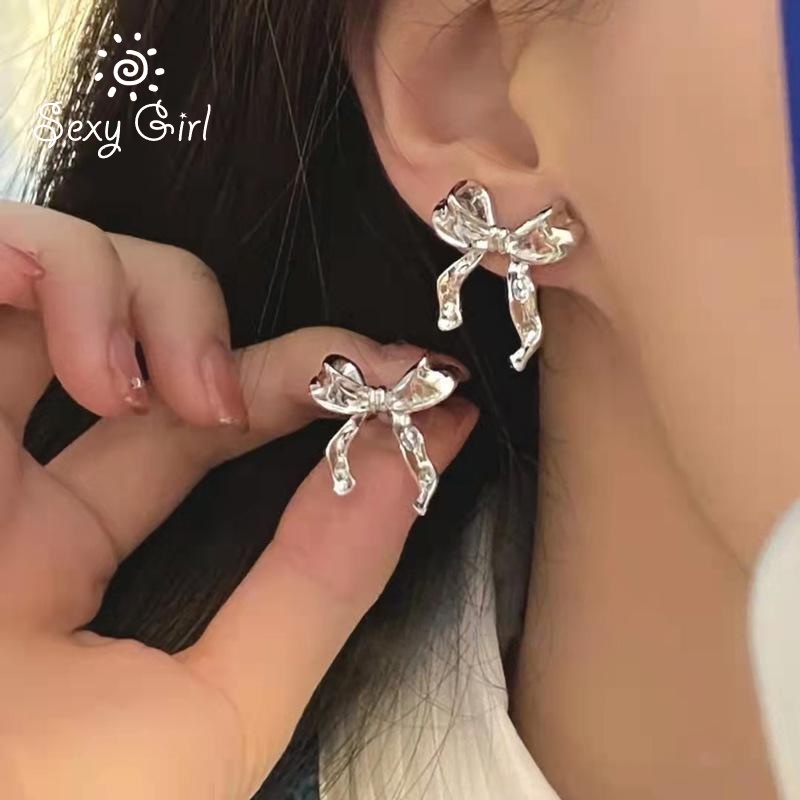 Anting Tusuk Silver 925 Desain Pita Gaya Korea Untuk Wanita