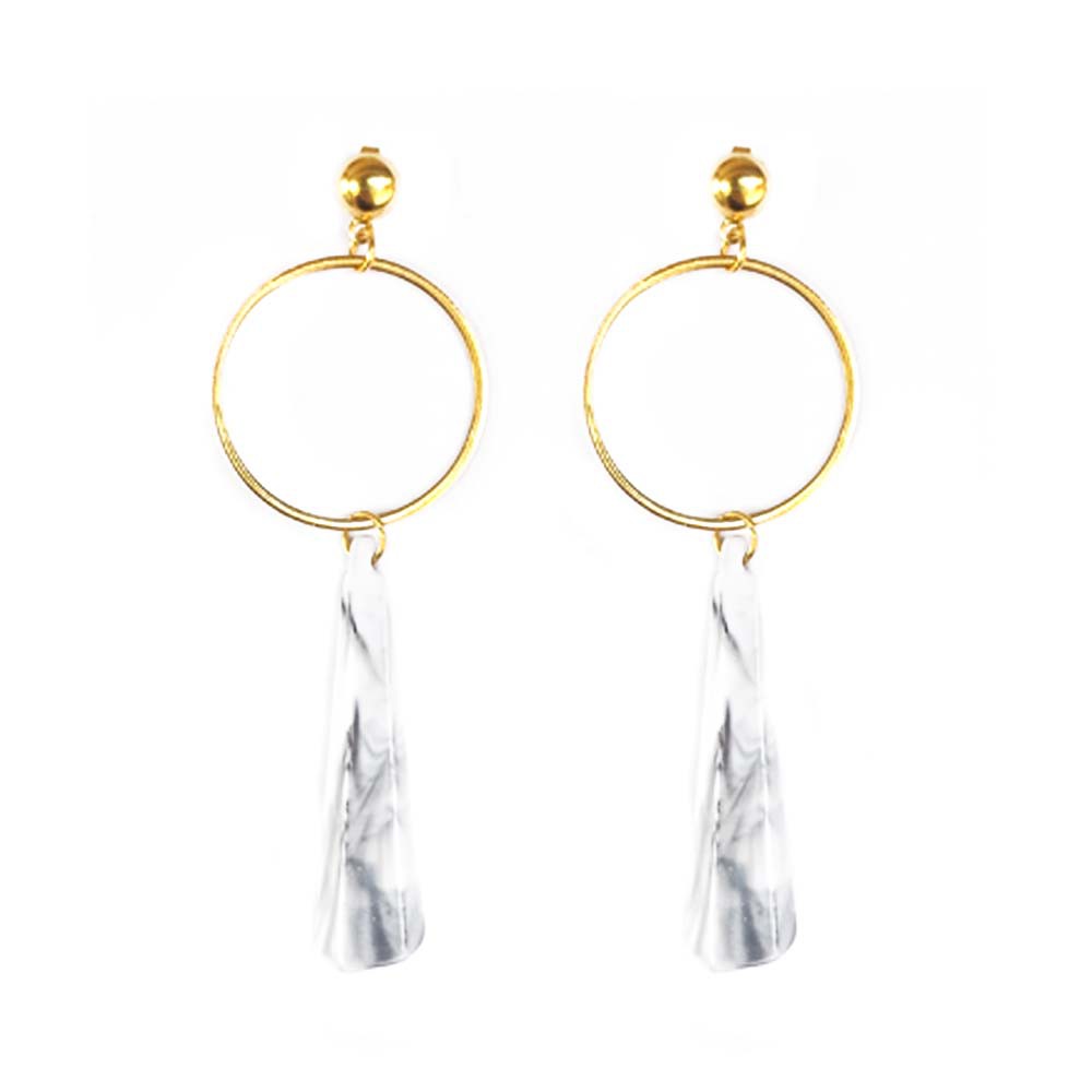 EA013 Anting Round Big Long Crystal 6 Warna