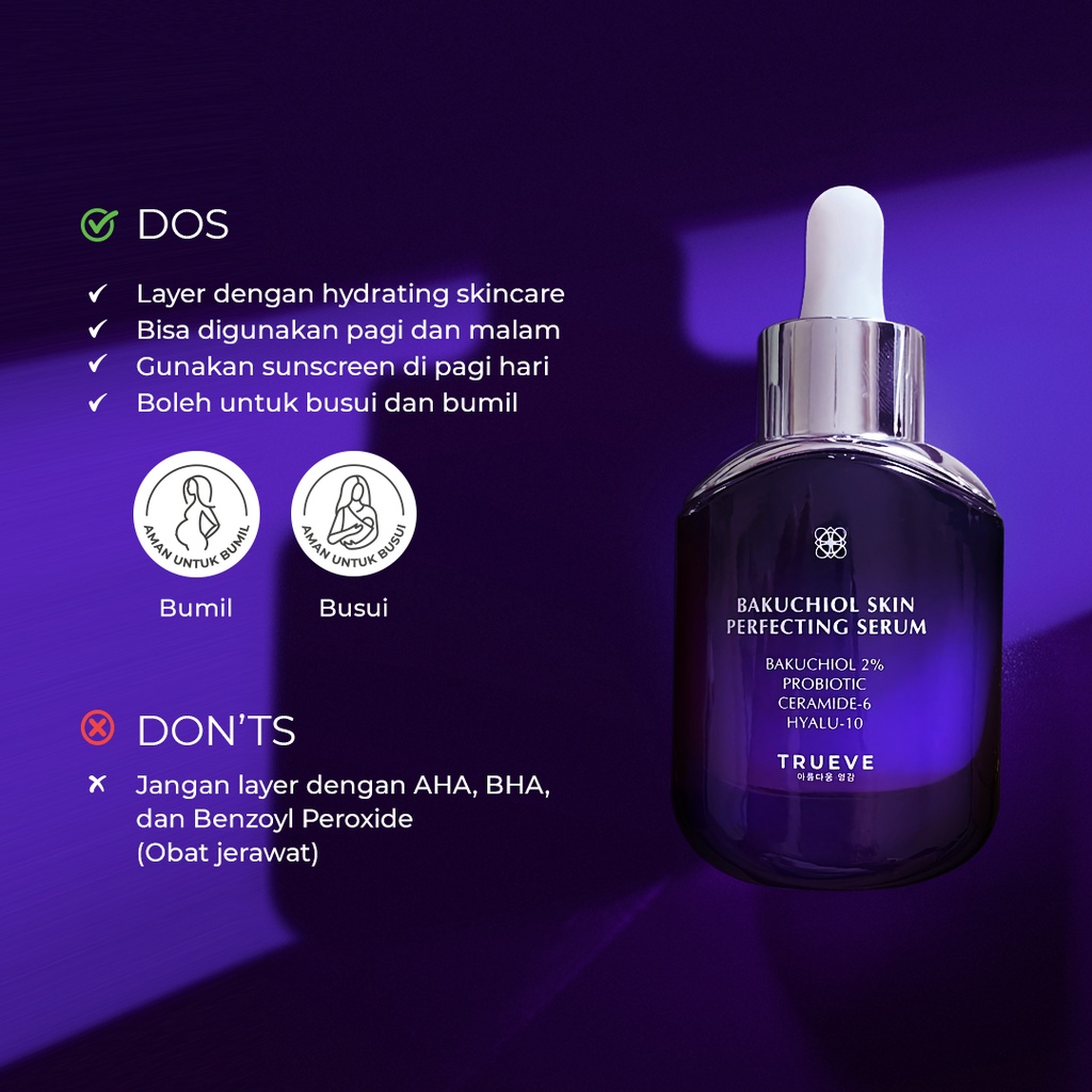 ★ BB ★ TRUEVE Bakuchiol &amp; Probiotic Serum 15ml - Bakuchiol Skin Perfecting Serum