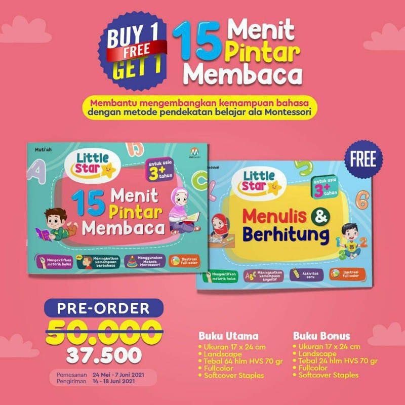 

BUKU littel star 15 menit pintar membaca BUY 1 get 1