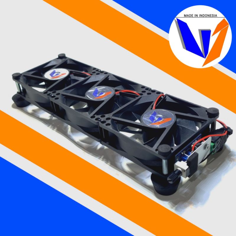 Kipas pendingin router wifi untuk pendingin modem berdiri Cooling pad 3 Fan 24x8cm fan serbaguna