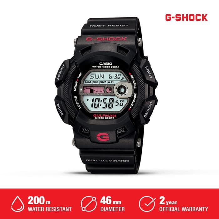Casio G-Shock Gulfman Original Jam Tangan Pria G-9100-1DR
