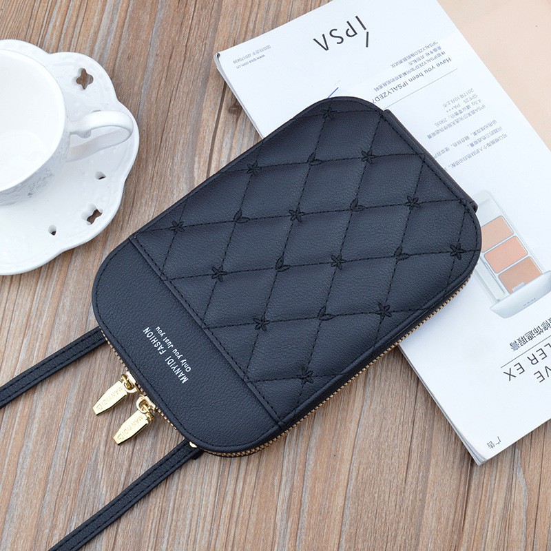 DOMPET HP SELEMPANG WANITA KULIT KOREA HITAM WA293B5 VILLIA IMPORT PREMIUM BAG SLING KECIL BATAM ORI