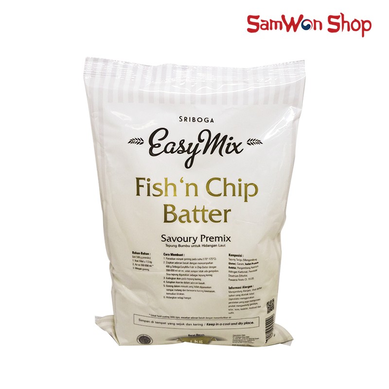 

SRIBOGA EASYMIX FISH N CHIP BATTER 1 KG - TEPUNG IKAN GORENG