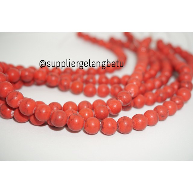 bongkah bahan pink phyrus howlite pirus 8mm natural akik asli