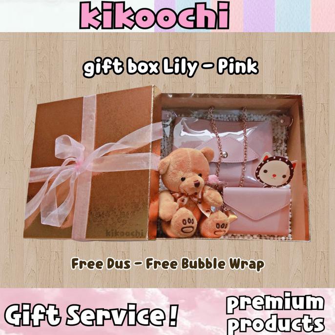 

Gift Box Kado Ulang Tahun Pacar Hadiah Birthday Cewek Wisuda Perempuan - Merah Muda
