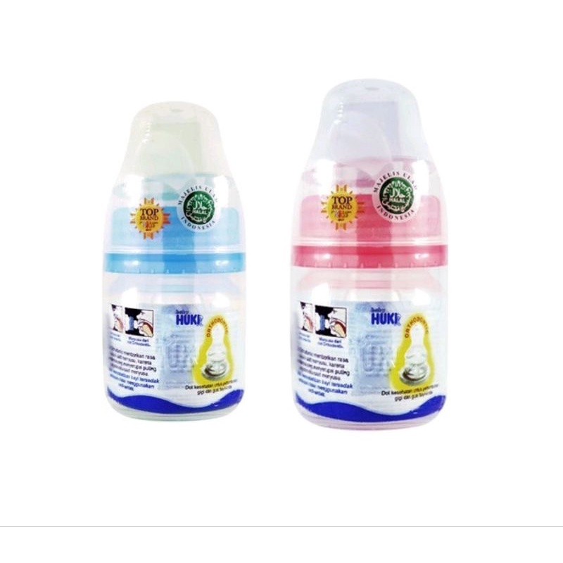 Huki Baby Botol Susu 60ml 120ml 240ml Dot Nipple Silicone Dot Gepeng