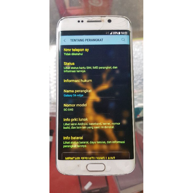 Samsung s6 edge batangan minus glass retak