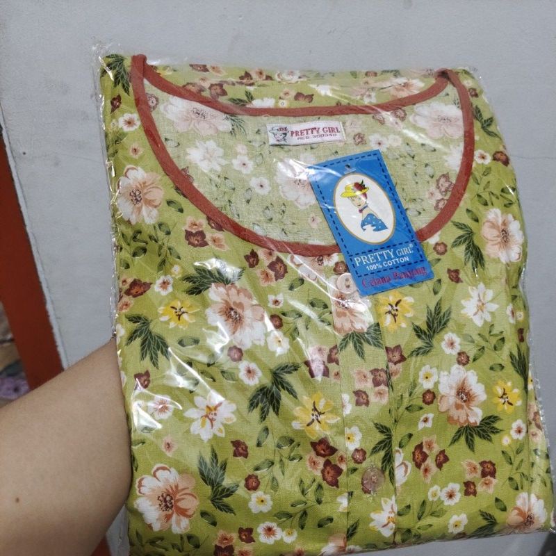 Piyama Cp set celana panjang Katun Motif Bunga Pretty girl-KODE 22A