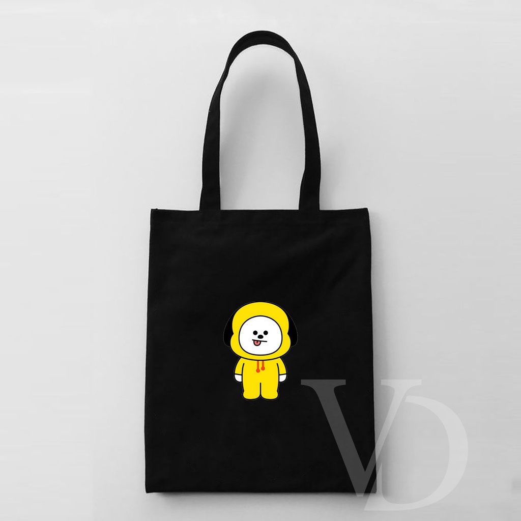 tote bag kanvas hitam/ tote bag cute korean kpop