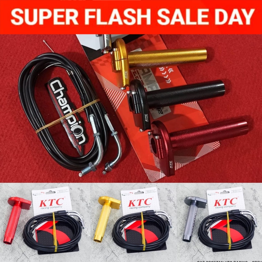 Promo  Gas Spontan KTC Racing CNC 2 Kabel Nmax Aerox Pcx Adv Dll Plus Grip  vario spacy  nmax aerox 