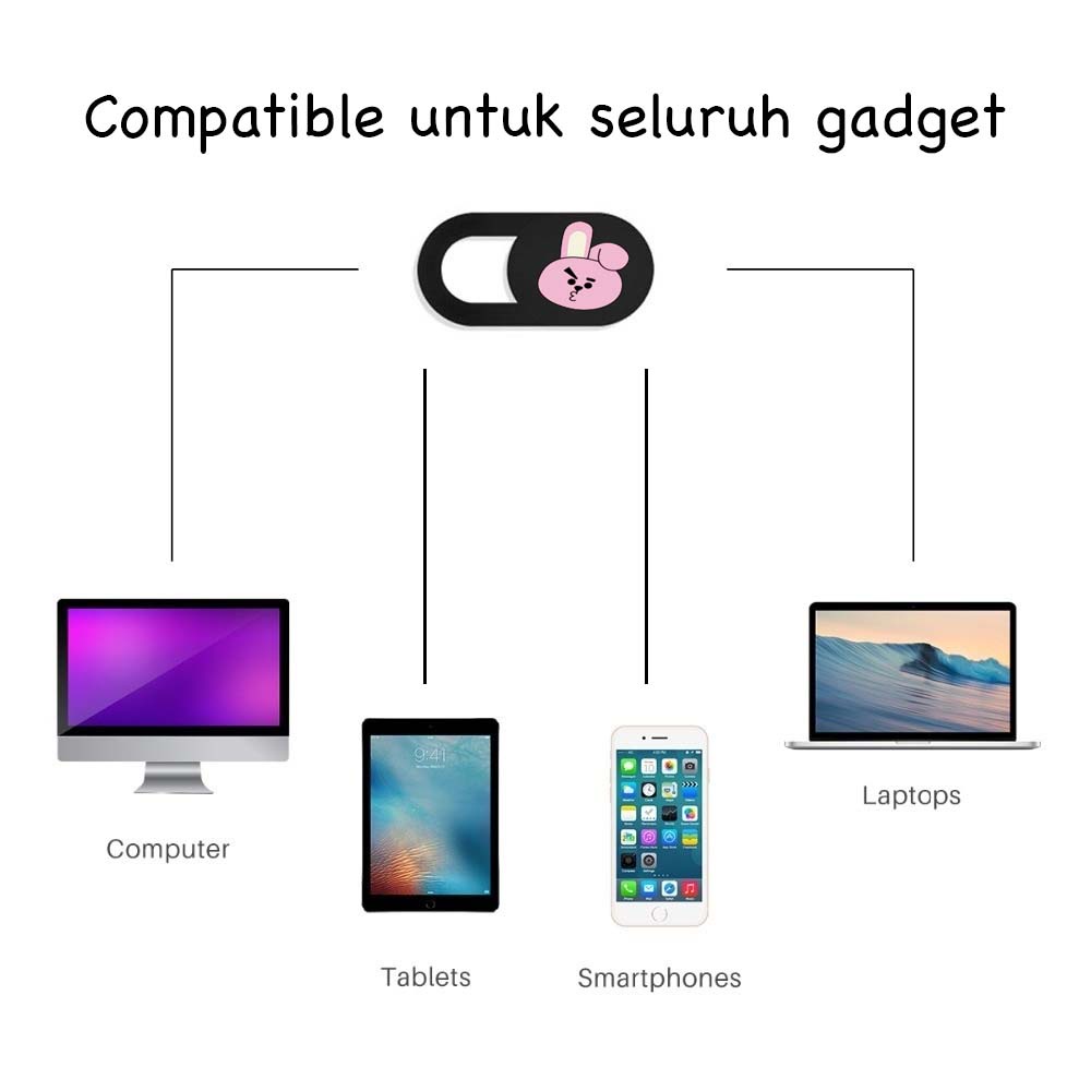 CUSTOM BTS BT21 PELINDUNG PENUTUP WEBCAM KAMERA COVER CAMERA LAPTOP HP ASUS DELL SAMSUNG VIVO XIAOMI