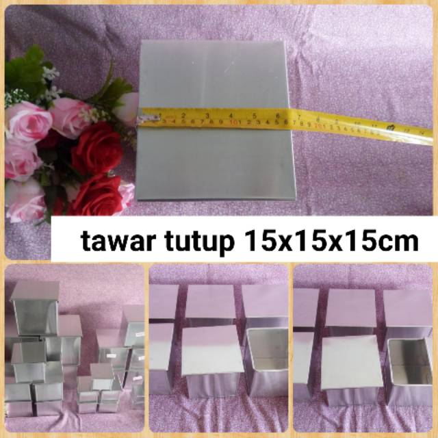 loyang roti tawar tutup kubus 15x15x15cm 15cm